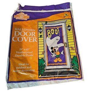 Disney Halloween Door Cover Decor Mickey Mouse Ghost Trick or Treat Vintage NOS